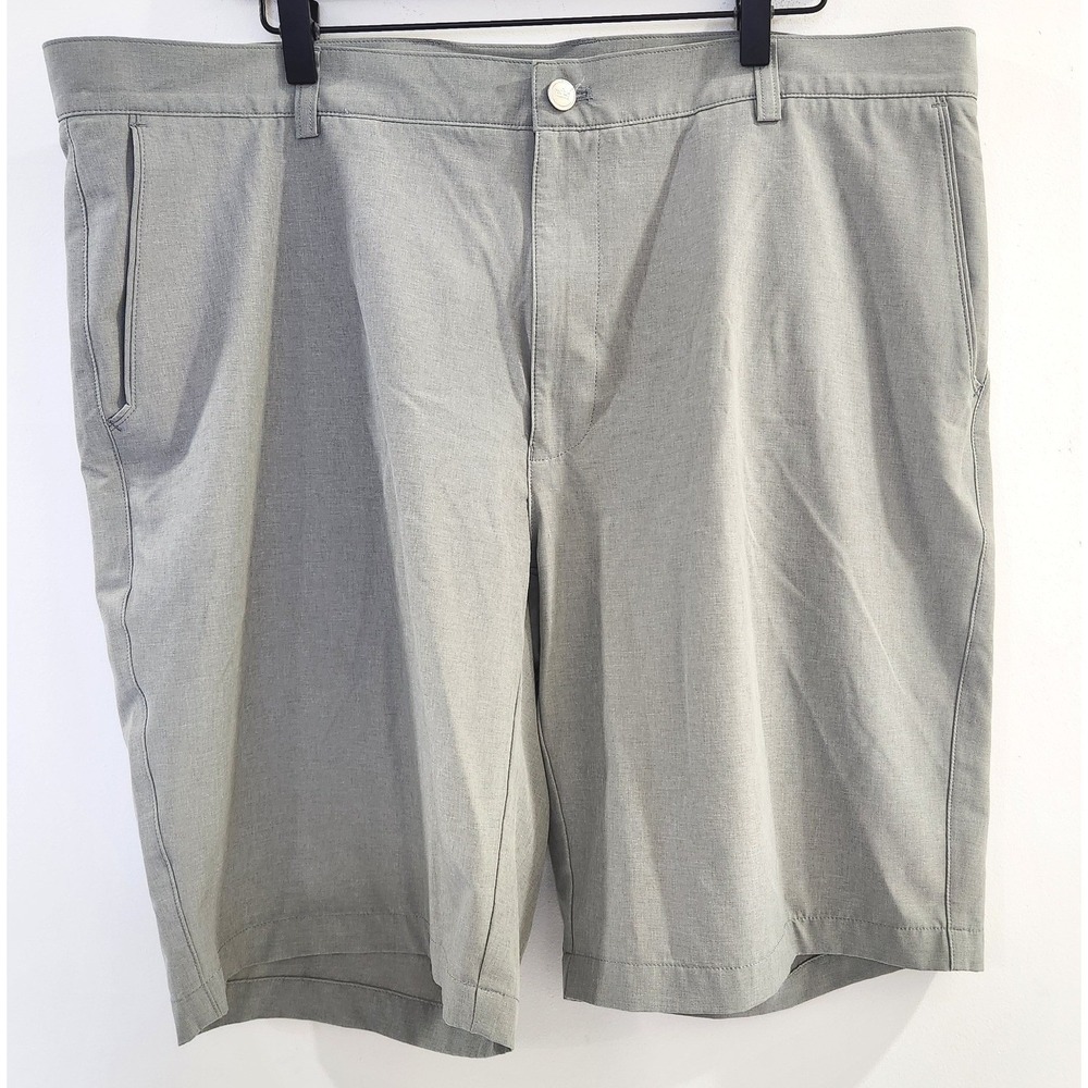 Peter Millar Mens Grey Performance Golf Shorts Size 40 Flat Front Lightweight